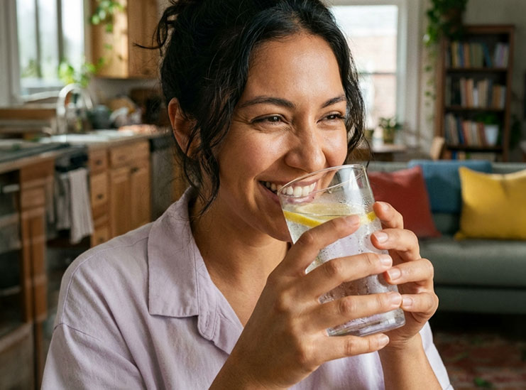Plan de Suscripción - Persona bebiendo agua